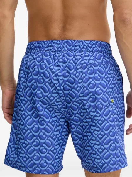 Slip de baie Guess cu imagine cu cordon albastru