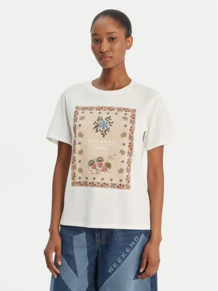 Weekend Max Mara tricou din PANTERA alb