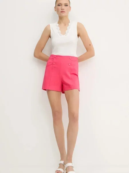 Шорти Morgan однотонна висока посадка SHEON рожевий