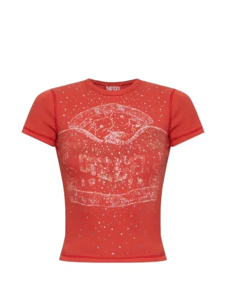 Tricou Diesel cu imagine roșu