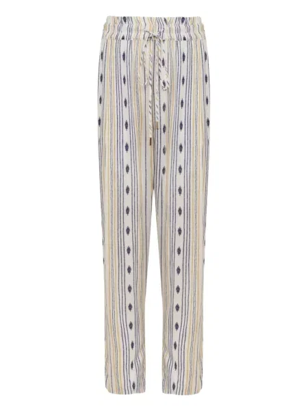 Spodnie ze sznurkiem w pasie Lenny Niemeyer w paski ze sznurkiem białe