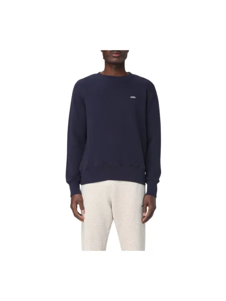 Haftowana bluza nierozpinana Autry z dekoltem w kształcie litery U niebieska