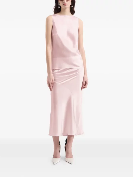 Top Nina Ricci de mătase drapat roz
