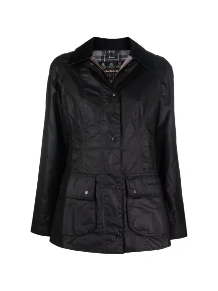 Gulerat palton Barbour de catifea cord cu glugă negru