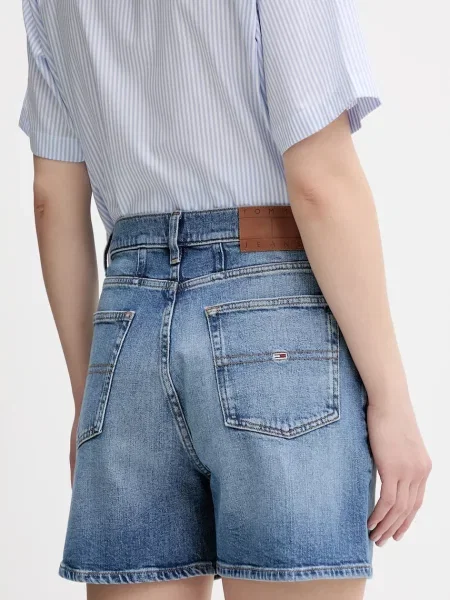Džínové šortky Tommy Jeans high waist modrá