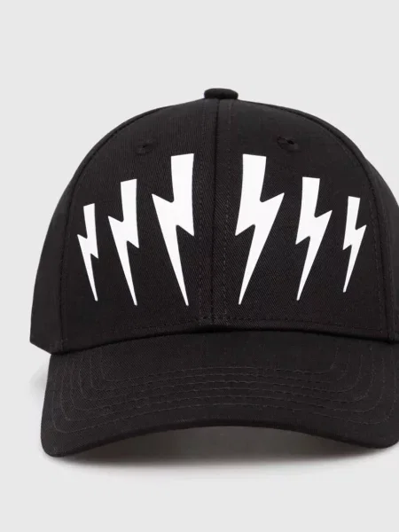 Бейсболка Neil Barrett Bolt з принтом чорний