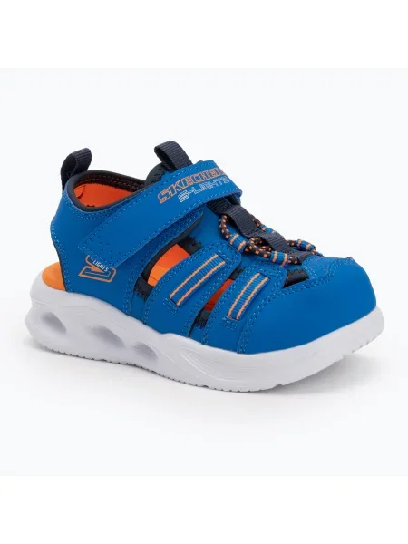 Детски сандали SKECHERS S-Lights Sola Glow blue/lime синьо