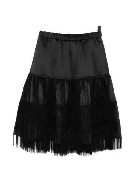 Fustă Comme Des Garçons Black cu franjuri negru