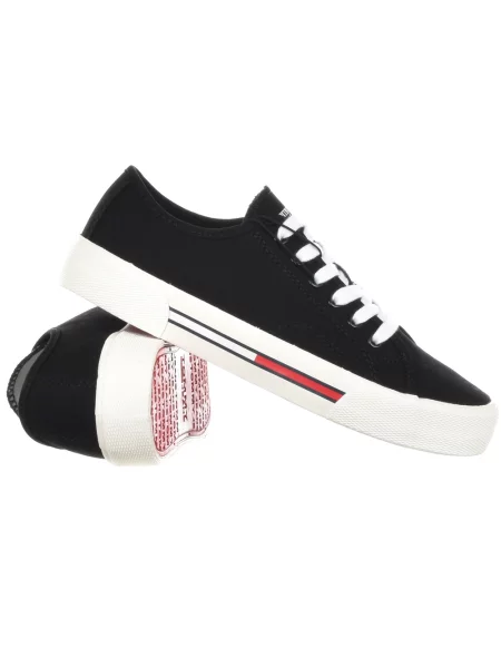 Blugi Tommy Hilfiger din canvas negru