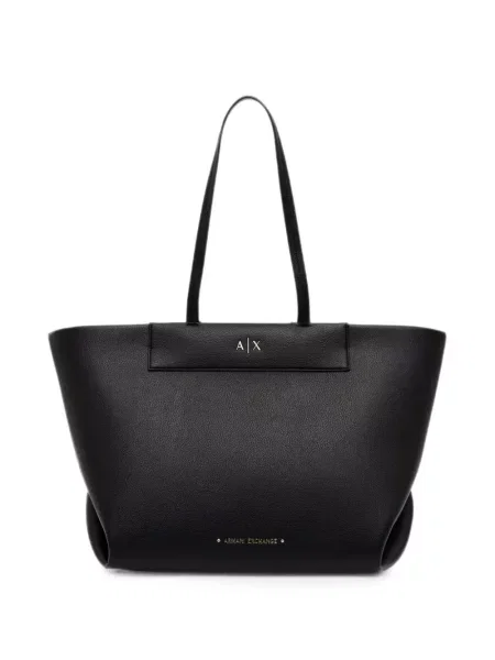 Geantă shopper Armani Exchange cu autograf negru