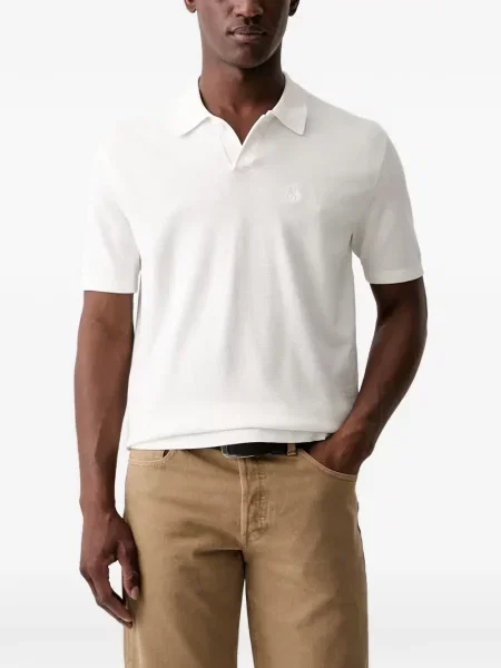 Scurt tricou polo Marc O'polo cu autograf alb