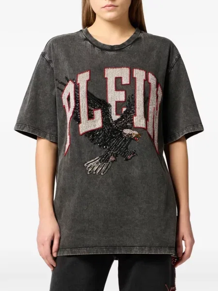 Tricou Philipp Plein cu decolteu rotund gri