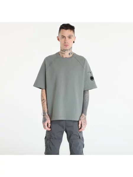 Флийс къс тениска C.p. Company с къс ръкав сиво