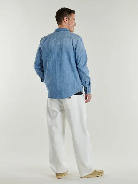 Levi's camasa jeans barbati cu guler clasic regular albastru
