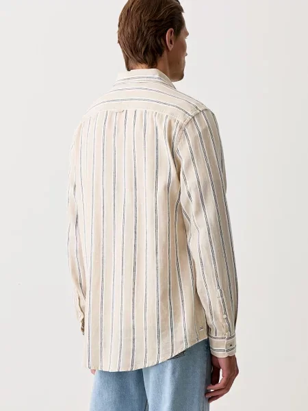 Tommy Jeans koszula z lnem beżowa