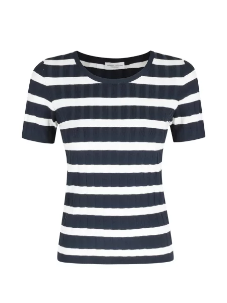 Top Roberto Collina cu dungi tricotate albastru