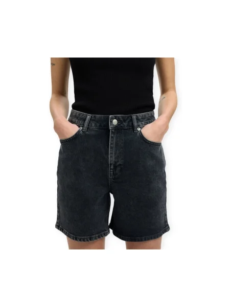 Pantaloni scurți din denim Selected negru