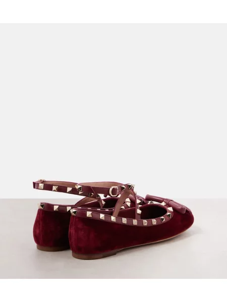 Balerini Valentino Garavani de catifea bordo