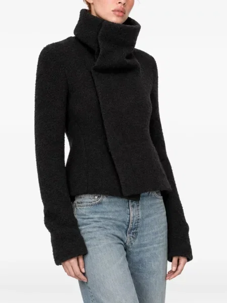 Geacă Rick Owens asimetrică negru
