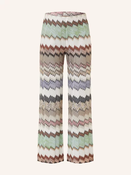 Missoni Spodnie Z Dzianiny Z Brokatową Przędzą schwarz białe