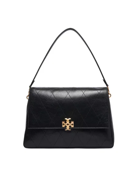 Tory Burch Τσάντα Charlie Quilted Large Shoulder Bag μαύρο