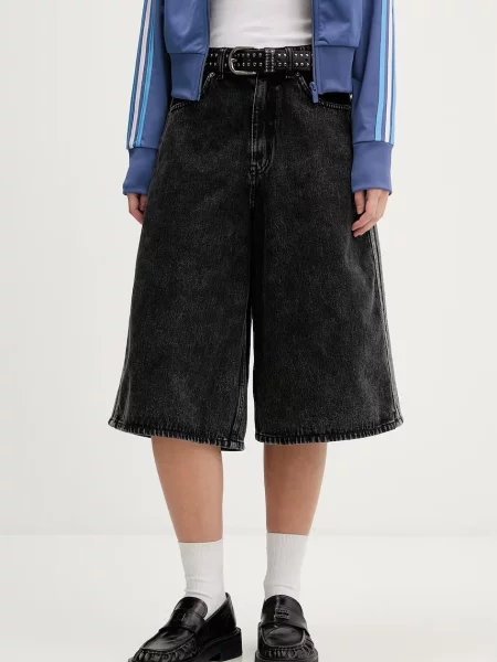 Adidas Originals pantaloni scurți jeans Firebird negru