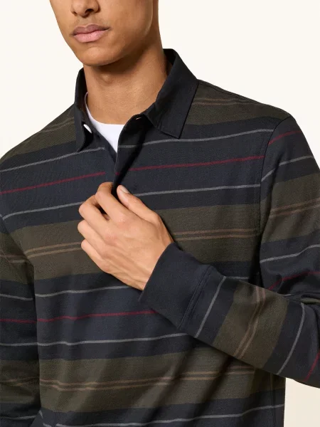 Barbour Rugbyové Tričko Frith tmavě modrá / tmavě / khaki červená