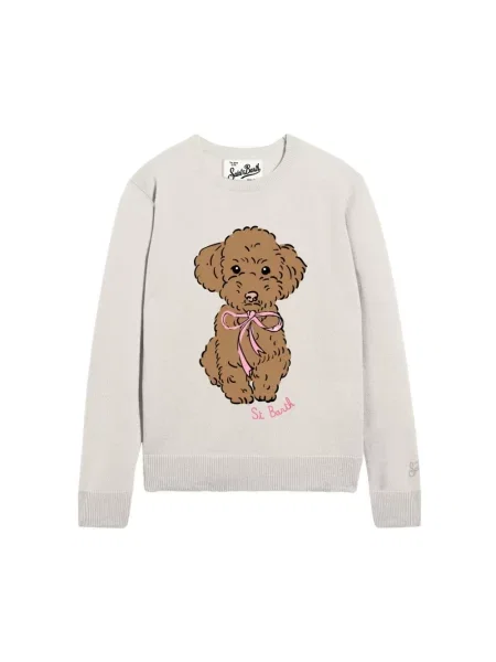 Sweter Mc2 Saint Barth z kokardką szary