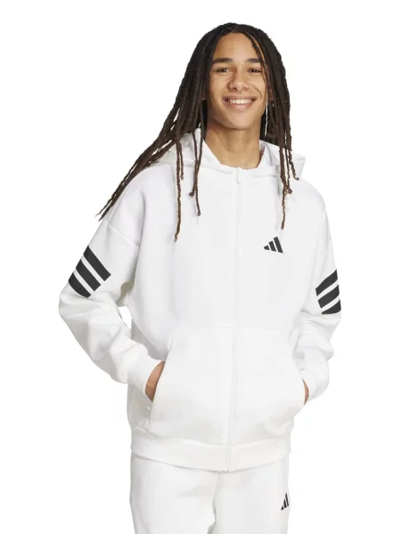Geacă Adidas Sportswear cu dungi alb