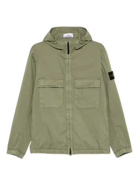 Geacă Stone Island cu glugă cu strasuri verde