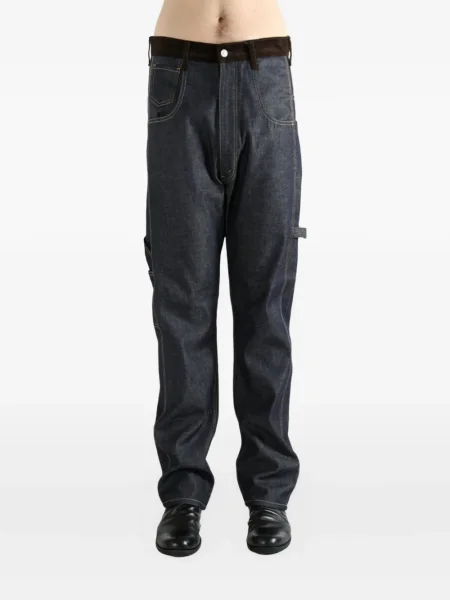 Blugi Junya Watanabe de catifea cord albastru