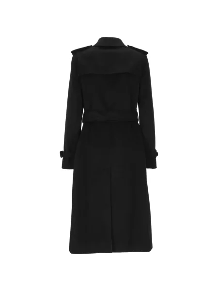 Кашмирено двуредно палто Burberry черно