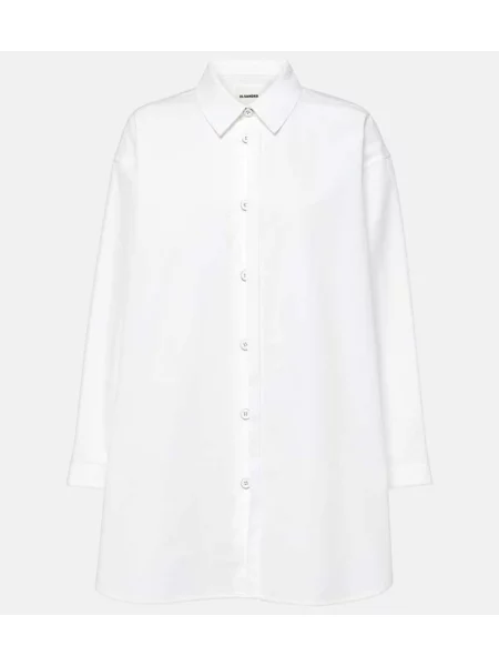 Cămașă Jil Sander din poplin roz
