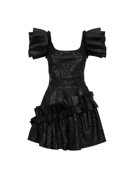 Sukienka mini Philipp Plein skórzana czarna