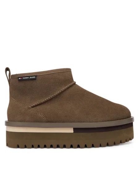 Tommy Jeans Cizme de zăpadă Tjw Flatform Snow Boot Suede maro