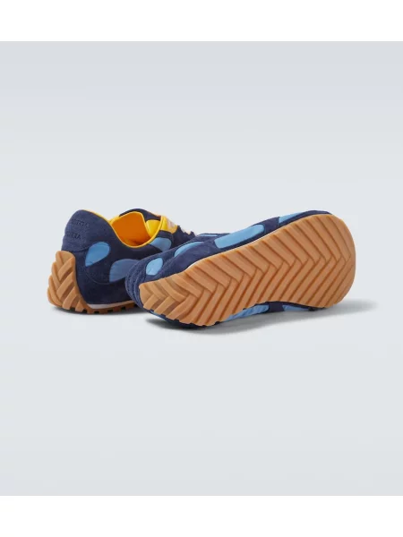 Sneakerși Bottega Veneta din piele de căprioară albastru