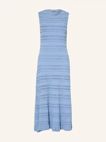 Ted Baker Pletené Šaty Cahrlie S Volánky tmavě modrá