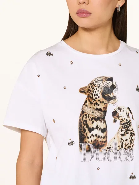 Koszulka Liu Jo z nadrukiem z krótkim rękawem biała