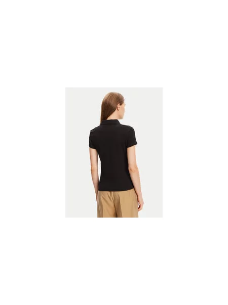 Tommy Hilfiger Polo majica Gold Button Slim Fit črna