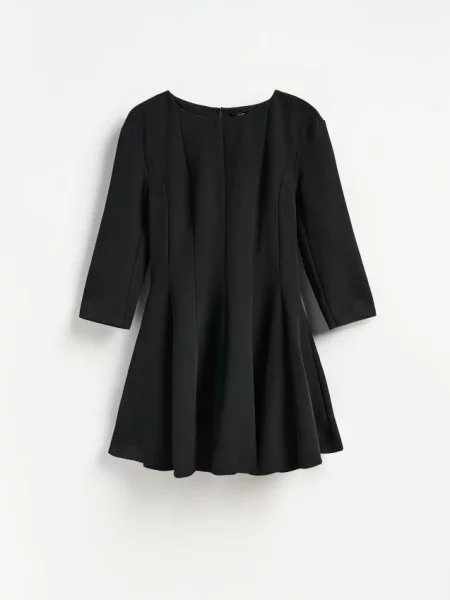 Reserved Rochie mini cu cusături decorative negru