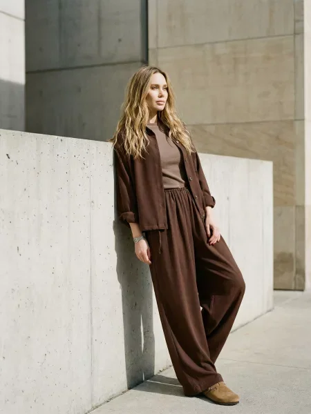 Палаццо Seventeen бавовна/віскоза коричневий