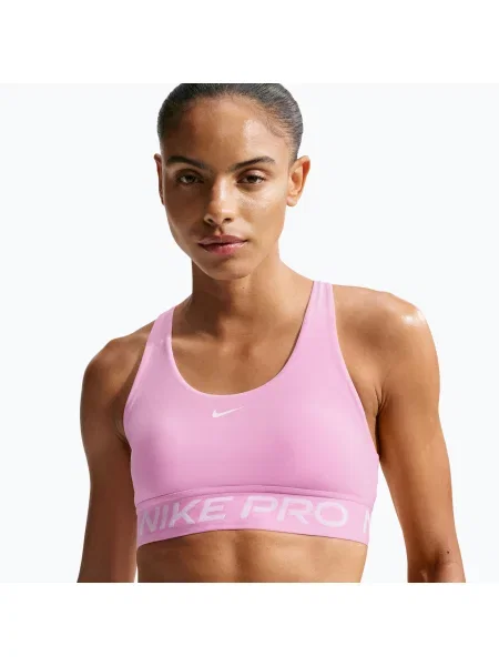 Спортен сутиен Nike Pro pink rise/white бяло