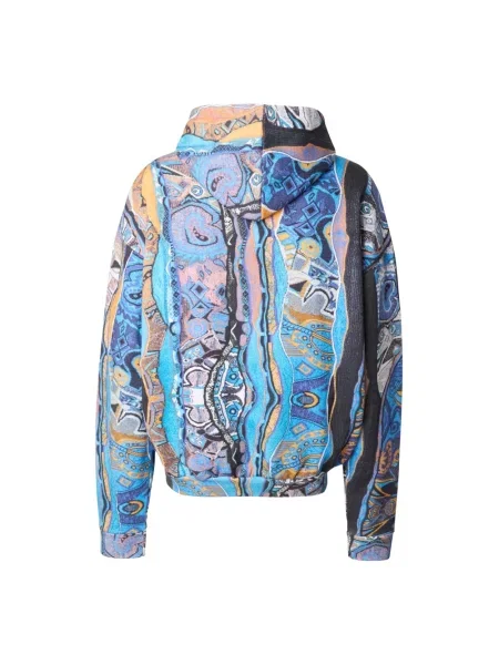 Bluza z kapturem Carlo Colucci z kapturem z nadrukiem niebieska
