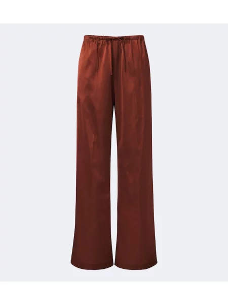 Pantaloni Dries Van Noten din satin maro