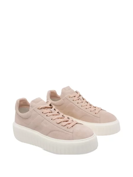 Sneakerși Hogan cu dungi cu platformă roz