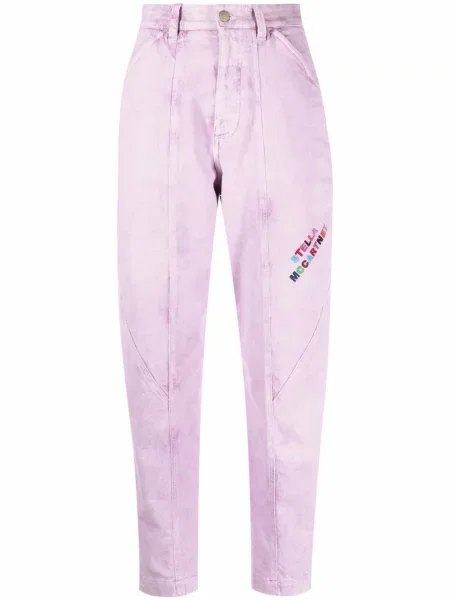 Haftowany zwężane dżinsy Stella Mccartney zwężany fioletowy