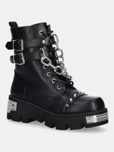 Nízké kozačky Koi Footwear na platformě Shackled Shadows Heavy Duty černá