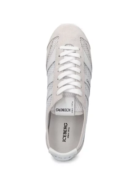 Sneakerși Iceberg din piele de căprioară alb
