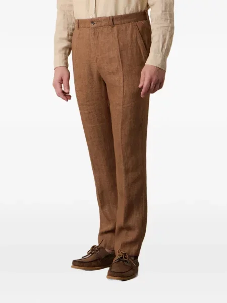 Pantaloni Brooks Brothers cu model herringbone maro