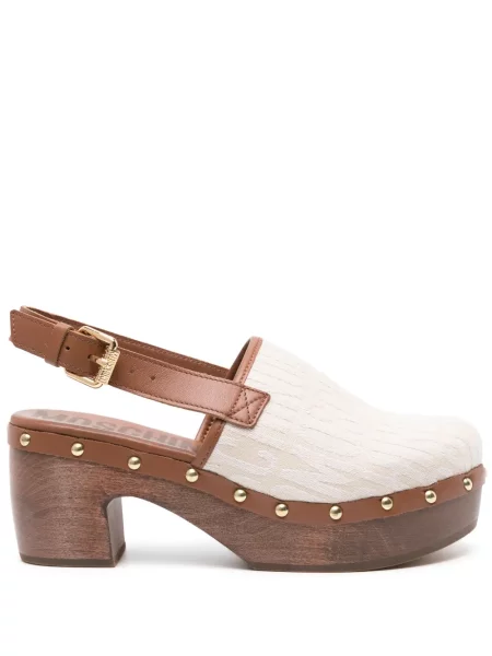 Saboți Moschino din piele cu imagine